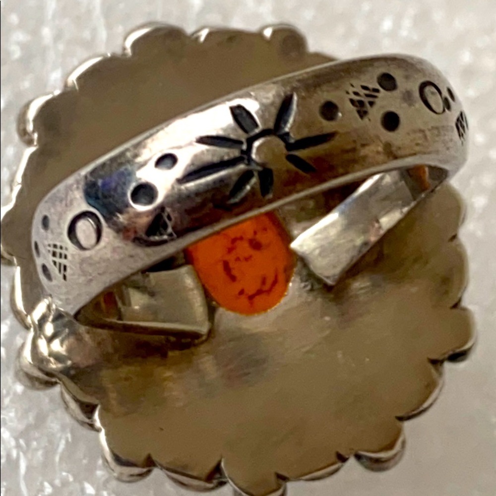 Solid Sterling Silver Baltic Amber Flower Chunky … - image 6